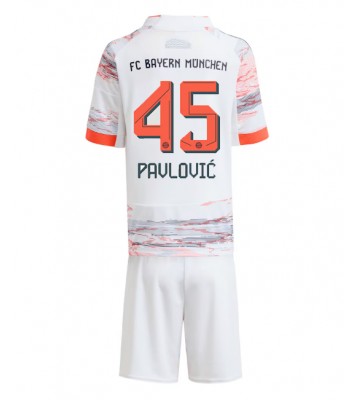 Bayern Munich Aleksandar Pavlovic #45 Replica Away Stadium Kit for Kids 2025-26 Short Sleeve (+ pants)